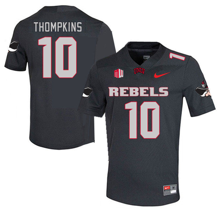Men #10 Fred Thompkins UNLV Rebels 2023 College Football Jerseys Stitched-Charcoal
